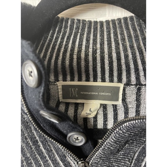 INC International Concepts Men's Mock Neck Pullover Sweater, Gray Size Large - Picture 3 of 16
